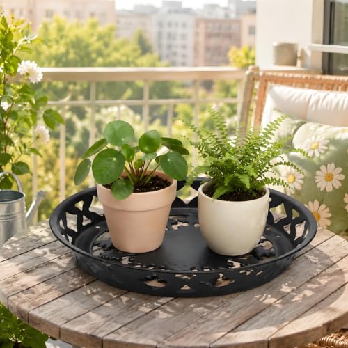 Pumtus 2 Pack Metal Plant Hangers, Iron Hanging Planters for Indoor Outdoor Plants, Adjustable Flower Pot Basket with Chain Hook, Sturdy Plant Shelf Holder for Ceiling Window Gardening Home Decor