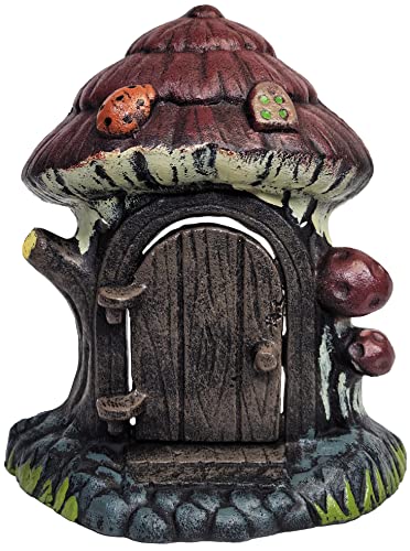Lulu Decor, 100% Cast Iron House Fairy Door Garden Decor Fairy Garden Accessories 5.5 X 6 Inches (Mushroom Design) - style: Tree Fairy Door for Garden