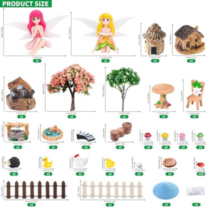 51 Pcs Fairy Garden Accessories Kit for DIY Outdoor Indoor Craft Decoration (52PCS Fairy Garden Accessories)
