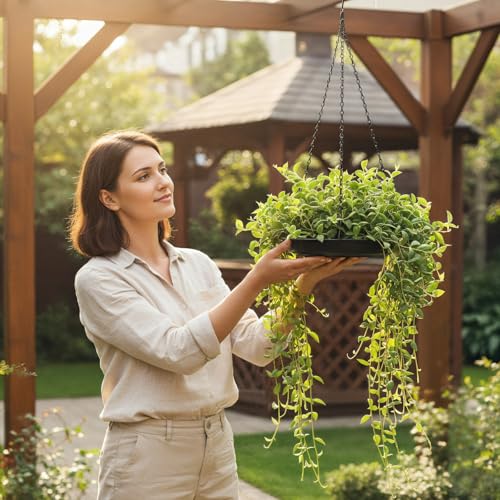 Hanging Planter for Indoor Outdoor, Plant Hanger, Hanging Plant Tray - style: Round