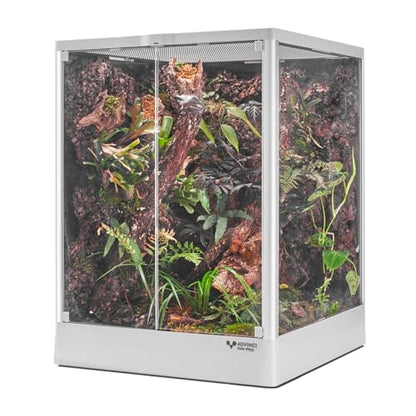 Reptile Terrarium 18"x18"x24" 32 Gallon,Aluminum Frame,Full Glass Tank Enclosure for Small Reptiles, Geckos, Frogs, Lizards, Snakes, Spiders, Turtles, Vertical Rainforest Habitat - size: 18x18x24"