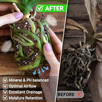 Orchid Bark Potting Mix - 29QT Natural Orchid Potting Mix for Repotting, Blended with Small Pine Bark and Perlite to Provide Ideal Ventilation and Good Drainage for Orchids and Other Potted Plants - size: 29 qt
