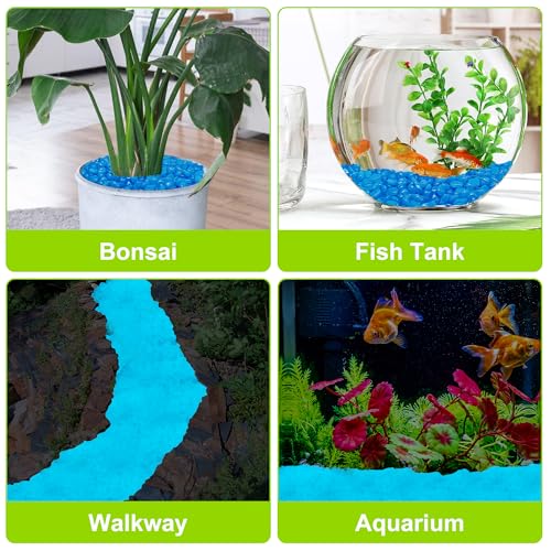 1000pc Glow in The Dark Blue Stones Blue Rocks for Garden Luminous Pebbles Glow Stones Glowing Rocks Outdoor Luminous Stone for Fish Tank Garden Patio Aquarium Walkway Driveway,Blue - size: 1000, style: Blue