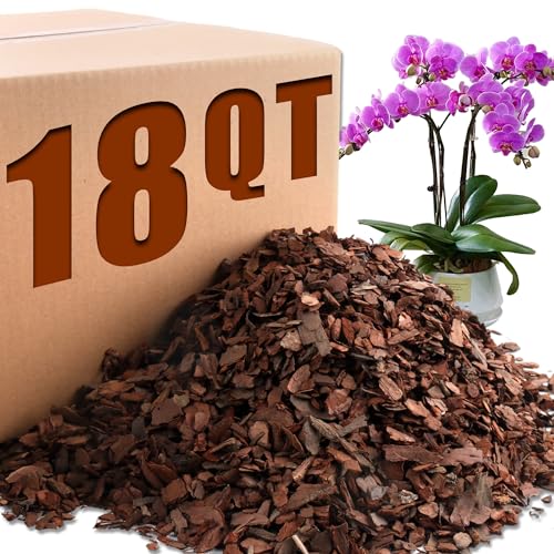 AVALUTION Orchid Potting Bark-18QT Organic Orchid Bark for Plants, All Natural Pine Bark Wood Chips Orchid Bark Potting Mix for Houseplant Mulch, Help Orchid Plants Root Health Development - color: Small, size: 18 Quarts