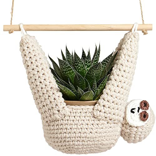Evbopa Sloth Gifts Sloth Plant Hanger Plant Gifts Macrame Hanging Planter | Succulent Pot Hanging, Plant Lovers, Home Decor, 5 Inch Plant Holder - size: 1 Pack