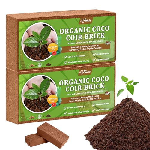 Riare 2pcs Organic Coco Coir Bricks, Natural Coconut Coir for Plants - size: 2 Pack