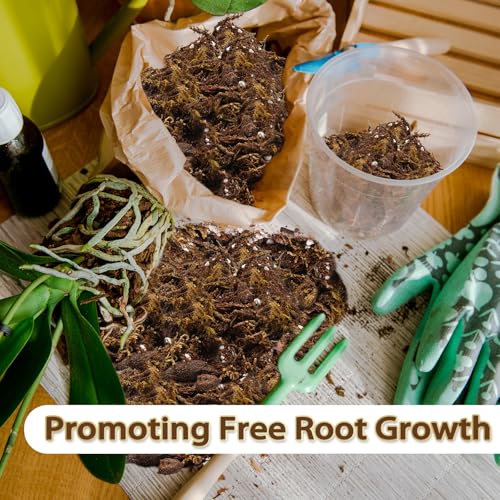 Orchid Potting Mix, Well-Draining Soil for Orchids Repotting - 4QT | Blend of Pine Bark, Perlite, Coco Peat & Moss; for Phalaenopsis, Dendrobium, Succulents, Ferns; Resealable Bags - size: 4QT