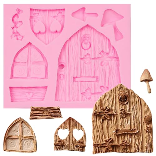 Enchanted Fairy Garden Fairy Gnome Home Door Silicone Chocolate Molds Door Silicone Molds for Cake Decoration Candy Cupcake Topper Cake Polymer Clay Crafts Epoxy Resin - color: CRR-69