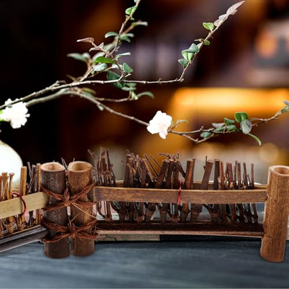 Abaodam Mini Bamboo Fence Decor 3-Pack Micro Landscape Photo Prop Bamboo Screen Fence for Fairy Garden Bonsai Ornament Small Garden Border Patio Lawn Outdoor Decor 6.88 X 2.04 X 2.36 in
