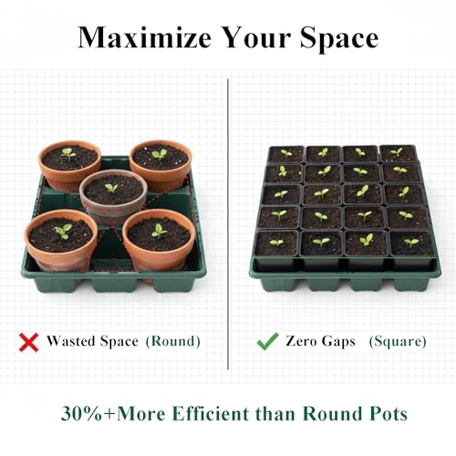 25 Packs Square Nursery Pots for Plants 5.5 Inch Seedling Pots with Holes - size: 5.5 Inch