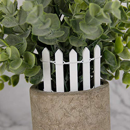 Prsildan 40 Inches Miniature Fairy Garden Fence, DIY Wood Picket Fence Mini Ornament - color: White One Pack