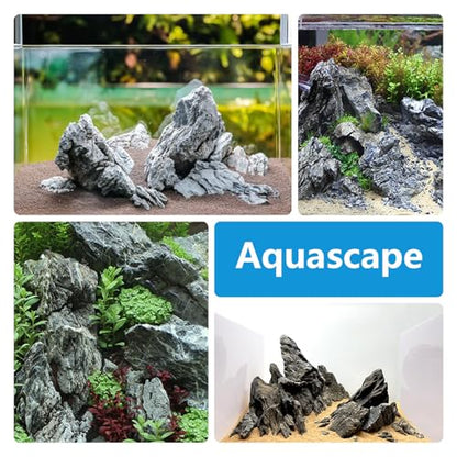 KINGRUI Natural Seiryu Rock Stone 11lb Dragon Stone for Aquarium Landscaping Models Fish Tank Decoration Reptile and Amphibian enclosures 3-6inch - size: 11lb(3-6inch)