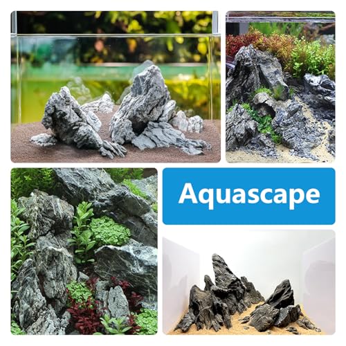 KINGRUI Natural Aquarium Rocks Seiryu Rock Stone 20lb Dragon Stone for Aquarium Landscaping Models Fish Tank Decoration Reptile and Amphibian enclosures 3 to 7 inch - size: 20lb(3-7inch)