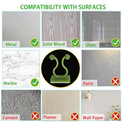 Plant Clips-Plant Climbing Wall Fixture Clips 110PCS, Invisible Clips For Climbing Plants，Self-Adhesive plant wall clips For Plant Support, Sticky Plant Fixture Clips Plant Holder For Pothos - size: Green clip