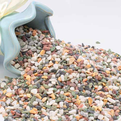 10lbs Nature Gravel Pebbles, 1/5'' Succulent &Cactus Pea Gravel (Colourful) - color: Colourful, size: 10 Pounds