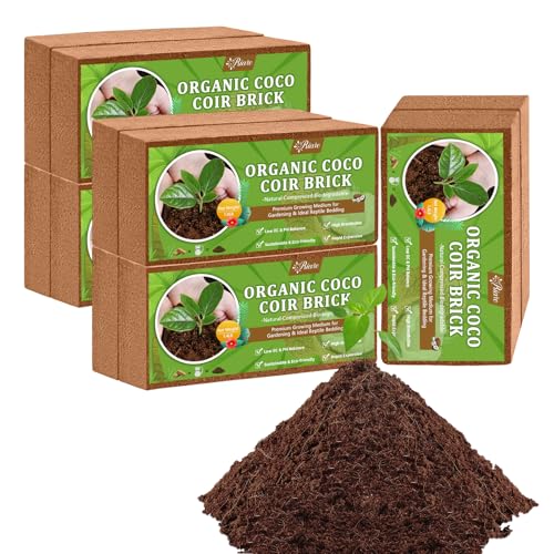Riare 10pcs Organic Coco Coir Bricks, Natural Coconut Coir for Plants - size: 10 Pack