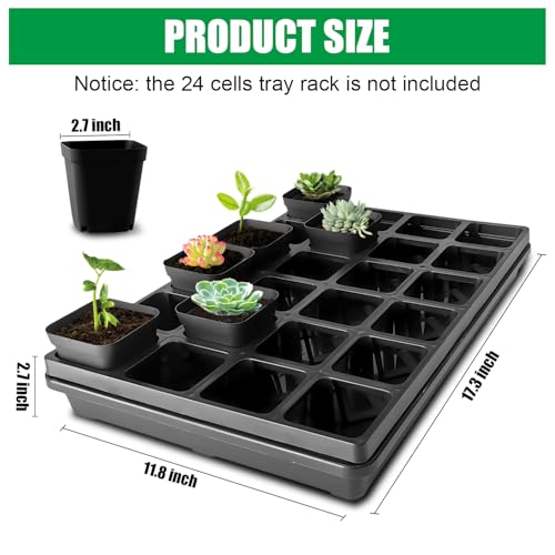 RooTrimmer 5 Pack Nursery Potting Tray, Carrying and Holding Plant Tray for Seeds Starting Pot, Collecting Drainage Water(Black) - color: Black, size: Holding Trays-5P