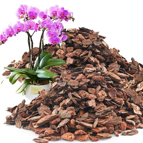 Orchid Potting Bark-14QT Organic Orchid Bark for Plants, All Natural Pine Bark Wood Chips for Houseplant Mulch, Orchid Plants Root Development, Mulch for Potted Plants - color: Large, size: 14 Quarts