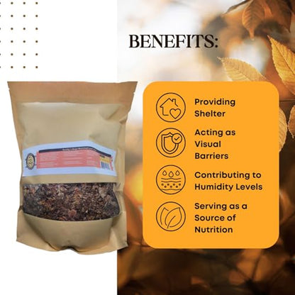 SCOTTY'S BUGS Mulched Leaf Litter for Reptiles, Isopods Live & Snails, Isopod Substrate, Terrarium Bedding, Organic Leaves from Natural Woodlands, 24-Ounce Pack - size: 24oz