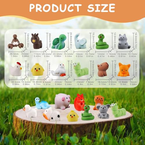 42pcs Mini Resin Animal 42 Styles Tiny Resin Animals Miniature Little Small Animal Figures for Fairy Garden Accessories, Dollhouse Decorations, DIY Miniature Scenes, Birthday Party Favors
