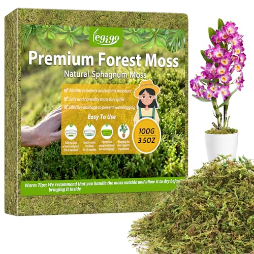 Legigo 3.88 OZ Sphagnum Moss for Plants, 4QT Natural Long Fiber Orchid Moss - size: 3.88OZ