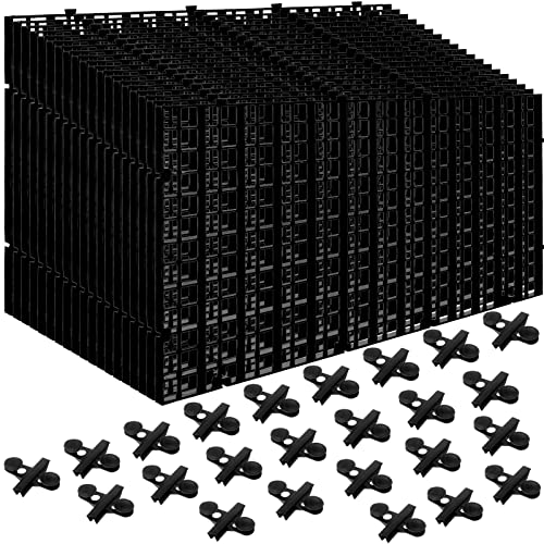 18Pcs Aquarium Fish Tank Divider Plastic Egg Crate Aquarium Filter Bottom Tray Grid Isolation Board Partition Net Pane Separator for Mixed Breeding Light Diffuser 24Pcs Sucker Clips Suction Cups,Black - color: 18PCS