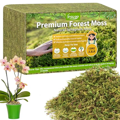 Legigo 3.3LB Sphagnum Moss for Plants, 60QT Natural Long Fiber Orchid Moss - size: 3.3LB