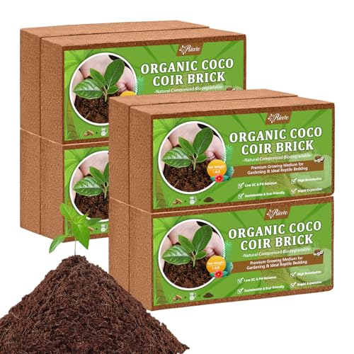 Riare 8pcs Organic Coco Coir Bricks, Natural Coconut Coir for Plants - size: 8 Pack