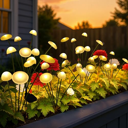 Solar Garden Lights, 6pack Swaying Mushroom Lights - size: 6 PACK