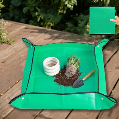 Repotting Mat for Indoor Plant Transplanting, Foldable Waterproof Potting Tray, Portable Gardening Mat for Succulents and Plant Care
