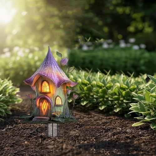 House Garden Stakes Decor Yard Acrylic - 2D Spring Garden Acrylic Sign Decoration, Yard Art, Gift for Nature Lovers, for Indoor & Outdoor Flower Pots, Yard, Mini Gardens & Lawn (5.9”x5.9”) Y35