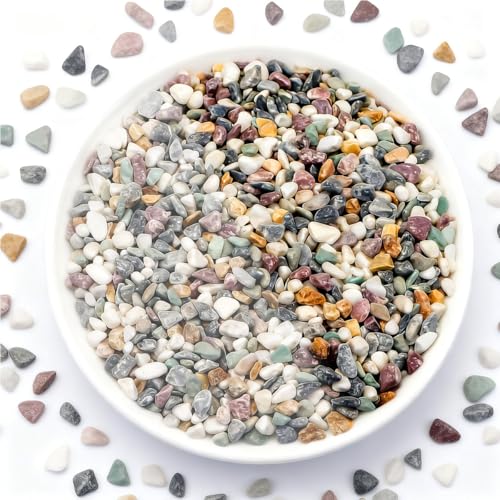 River Rocks, Landscaping Pebbles, Natural Decorative Stones, 1 Pound | Ornamental Gravel Filler For Flower Bed, Fish Tank, Plants, Vases, Succulents, Home & Garden Landscaping Decoration - color: Natural, size: 1 Pound