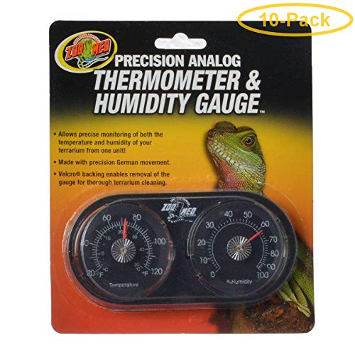 Zoo Med Precision Analog Thermometer & Humidity Gauge Analog Thermometer & Humidity Gauge - Pack of 10