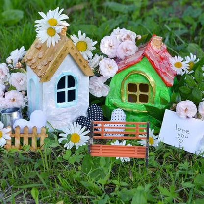 Miniature Park Bench Set 2-Pack - 1:12 Scale Brown Garden Seats with Realistic Detailing, Tiny Park Benches for Dollhouse and Fairy Garden Accessories, Train and Miniature Landscape Décor