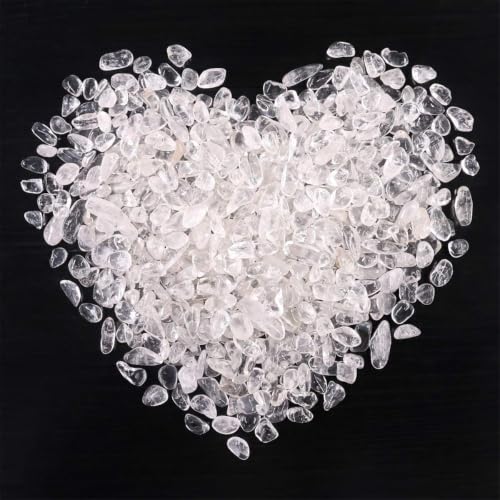 1 LB (460g) Natural Crushed Clear Quartz Crystal Pebbles Chips - color: Clear