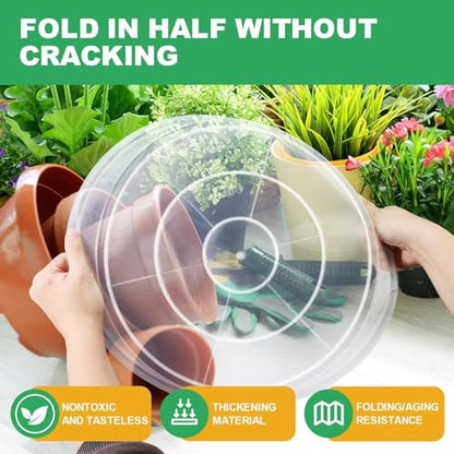 OUPSAUI 3 4 6 8 10 12 14 Inch Plant Saucer Pot Tray, 6 Pack Clear Plant Saucers for Indoors and Outdoors, Large Plastic Dish Suacer Water Drip Tray for Potted Plants Flowers (3 Inches) - size: 3 Inches