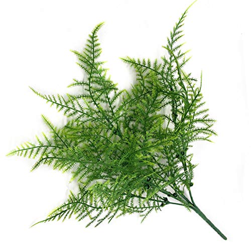 CATTREE Artificial Plants, Plastic Plants Bushes Fern Grass Shrubs Fake Leaves Wedding Home Garden Verandah Table Centerpieces Arrangements Christmas Party Decoration Planting Filler 4 Pcs - color: Green Fine Fern-4 Pcs