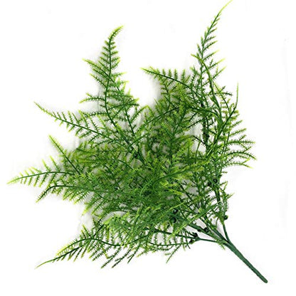 CATTREE Artificial Plants, Plastic Plants Bushes Fern Grass Shrubs Fake Leaves Wedding Home Garden Verandah Table Centerpieces Arrangements Christmas Party Decoration Planting Filler 4 Pcs - color: Green Fine Fern-4 Pcs