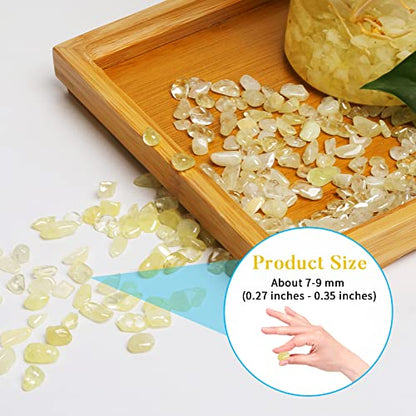 QICQDRAM Polished Gem Stones Rocks Citrine Crystals Chips Bulk Natural 1LB | Small Tumbled Stones Crystal Chips Bulk for Healing Crystals Fish Tank Gravel Vase Filler (405g/14.28oz) - color: Citrine, size: 1LB