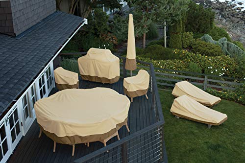 Classic Accessories Veranda Water-Resistant 108 Inch Rectangular Patio Bar Table & Chair Set Cover, Patio Covers for Outdoor Furniture - size: 108"L x 82"W x 34"H