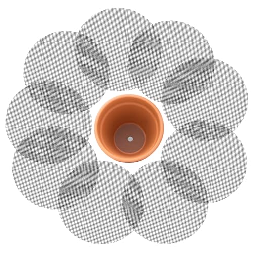 Mini Skater Plant Pot Mesh Drainage Screens Round Flower Pot Hole Cover Mesh Pads for Houseplant Outdoor Planters Succulents Bonsais Pots Eye Mesh Mats to Keeps Soil from Draining Out (50, 4 Inch)