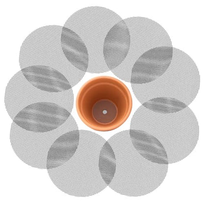 Mini Skater Plant Pot Mesh Drainage Screens Round Flower Pot Hole Cover Mesh Pads for Houseplant Outdoor Planters Succulents Bonsais Pots Eye Mesh Mats to Keeps Soil from Draining Out (50, 4 Inch)