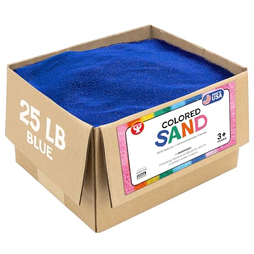 Hygloss Colored Sand for Crafts – 25 lb, Blue – Vibrant Colorful Fine Sensory Play Sand Art Kits for Kids – Classroom Activities for Children 3 4 5 6 7 8 9 10 11 12 – Safe for Ages 3+ - color: Blue, size: 25-Pound
