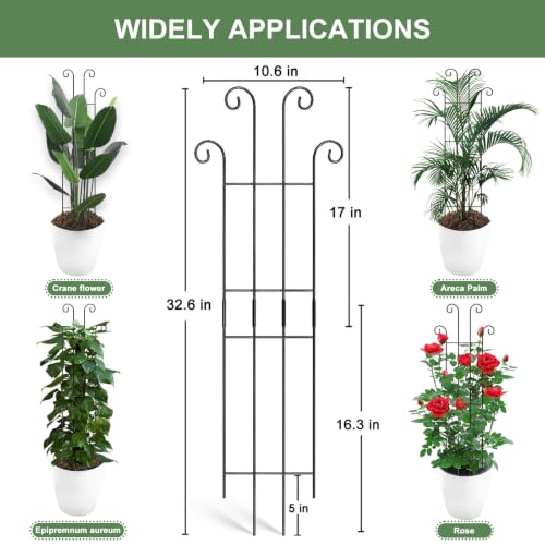 Coomin 32.6in Monstera Plant Support, Plant Trellis Indoor 2P | Garden Trellis for Climbing Plants, Metal Trellis for Potted Plants Pothos Plant Climber Support - size: 32.6in/2p
