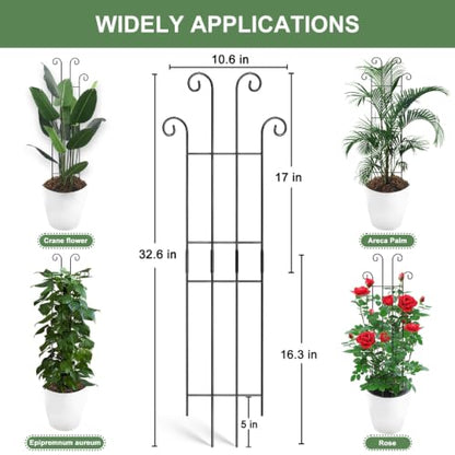 Coomin 32.6in Monstera Plant Support, Plant Trellis Indoor 2P | Garden Trellis for Climbing Plants, Metal Trellis for Potted Plants Pothos Plant Climber Support - size: 32.6in/2p