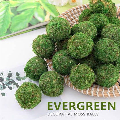 6pcs Moss Balls Decorative Faux Green Dried Artificial Moss Balls for Centerpiece Bowls for Home Garden Wedding Party Decor (3.5"-Set of 6) - size: 3.5"(6pcs)
