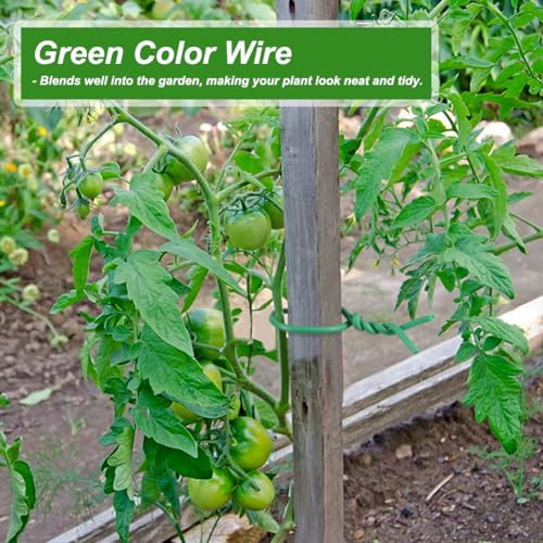 Shintop Plant Ties, 65.6ft 3.5mm Soft Garden Wire for Climbing Plants | Garden Ties, Flexible Plastic Coated Wire, Strong Wire Core, Easy to Bend and Wrap, For Plant Training and Garden Support - size: 65.6ft