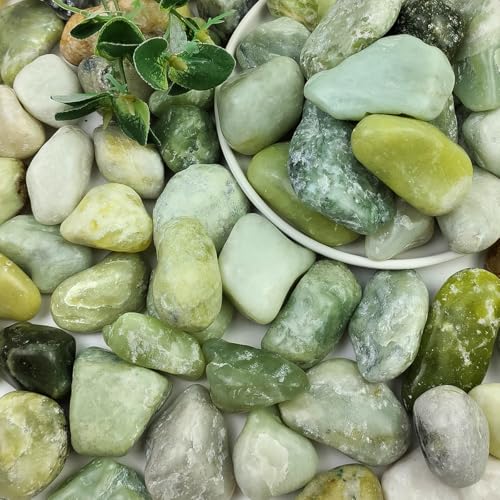 20LB Succulent Jade Pebbles for Landscaping, 1.2-2 Inch Natural Decorative Polished Stones, River Rocks for Landscaping, Vase, Flowerpot Decoration, Indoor Decoration and Garden Decoration - size: 20LB, style: Jade