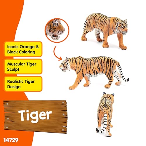 Schleich Wild Life - Realistic Tiger Figurine Toy - Kids Ages 3+ | 14729 | Wild Animal Figurine, Realistic Animal Toys, Safari Toy for Boys and Girls, Screen-Free Imaginative Pretend Play, Montessori