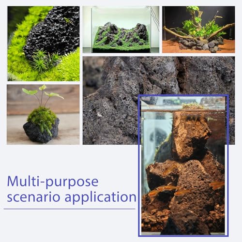Fish Tank Rocks 5lb Volcanic Lava Rocks for Aquariums,Bonsai,Fire Pits & Landscaping Porous Black Lava Stones Heat-Resistant (3-6inches) 3-4pcs - size: 5lb(3-6in)